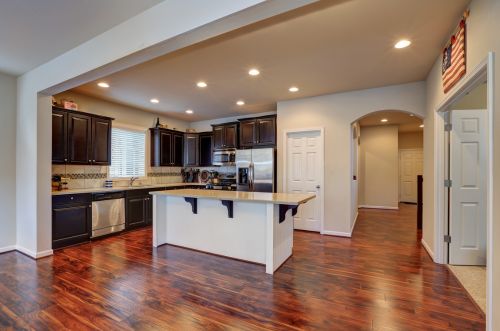 Kitchen remodeling with finished flooring in Boca Raton FL
